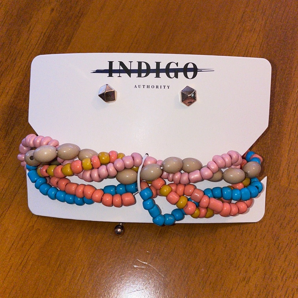 Indigo Authority bracelet and earring set